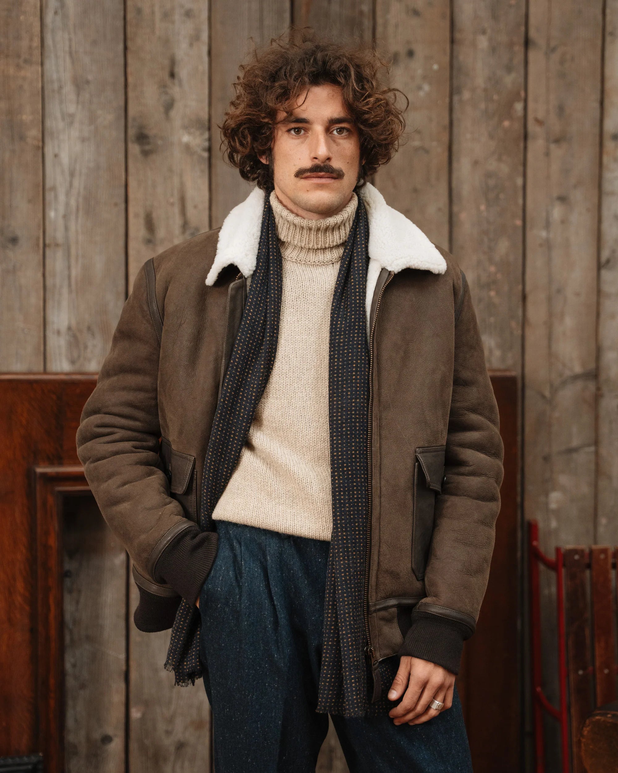 Mens Brown Balsorano Suede Jacket