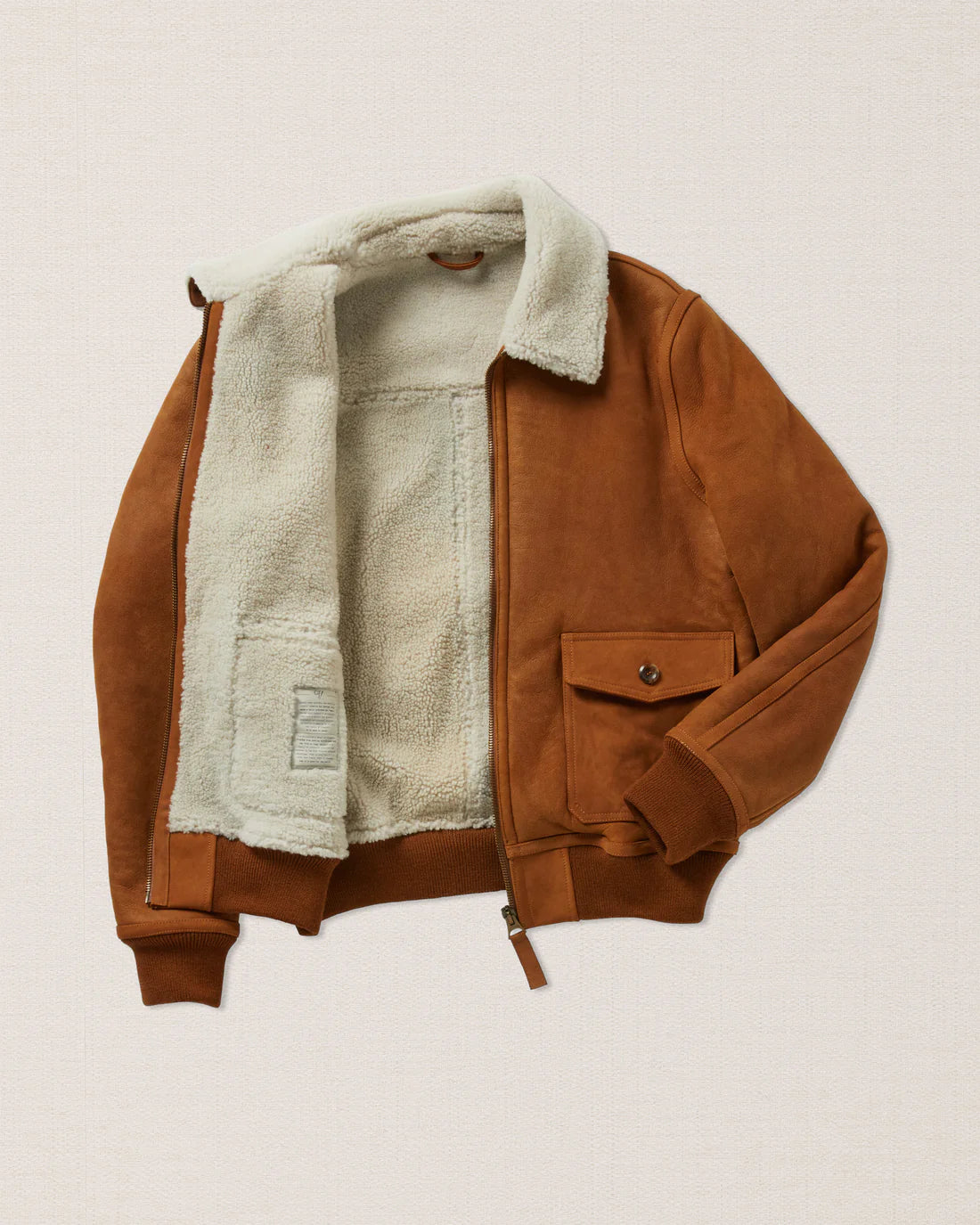 Mens Tan Balsorani Suede Trucker Jacket