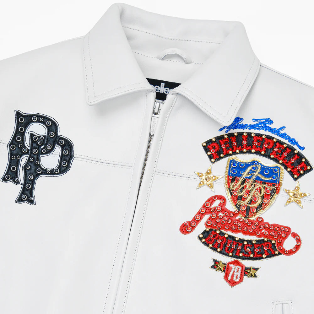White American Bruiser Plush Womens Crop Jacket