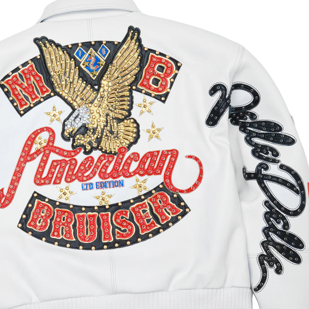 White American Bruiser Plush Womens Crop Jacket