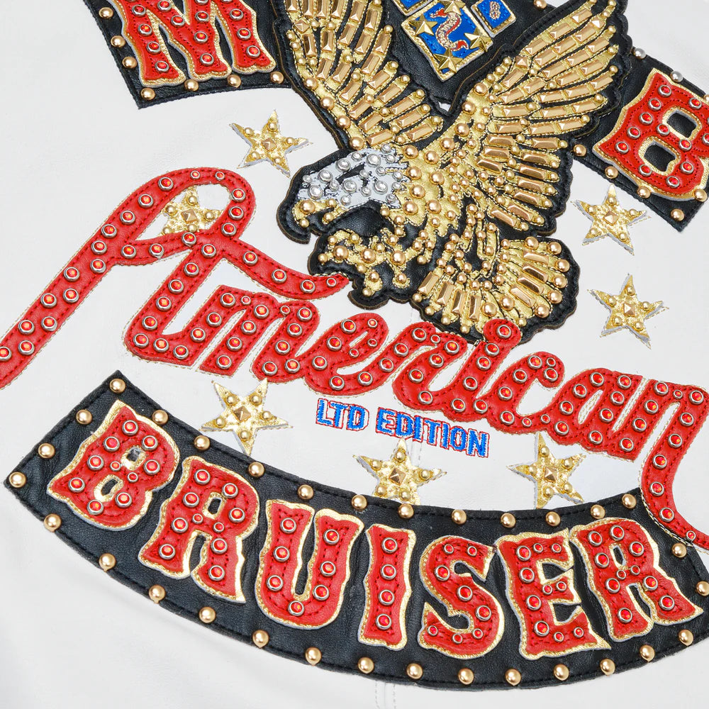 White American Bruiser Plush Womens Crop Jacket