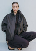 Womens Oversized Sheepskin  leather jacket