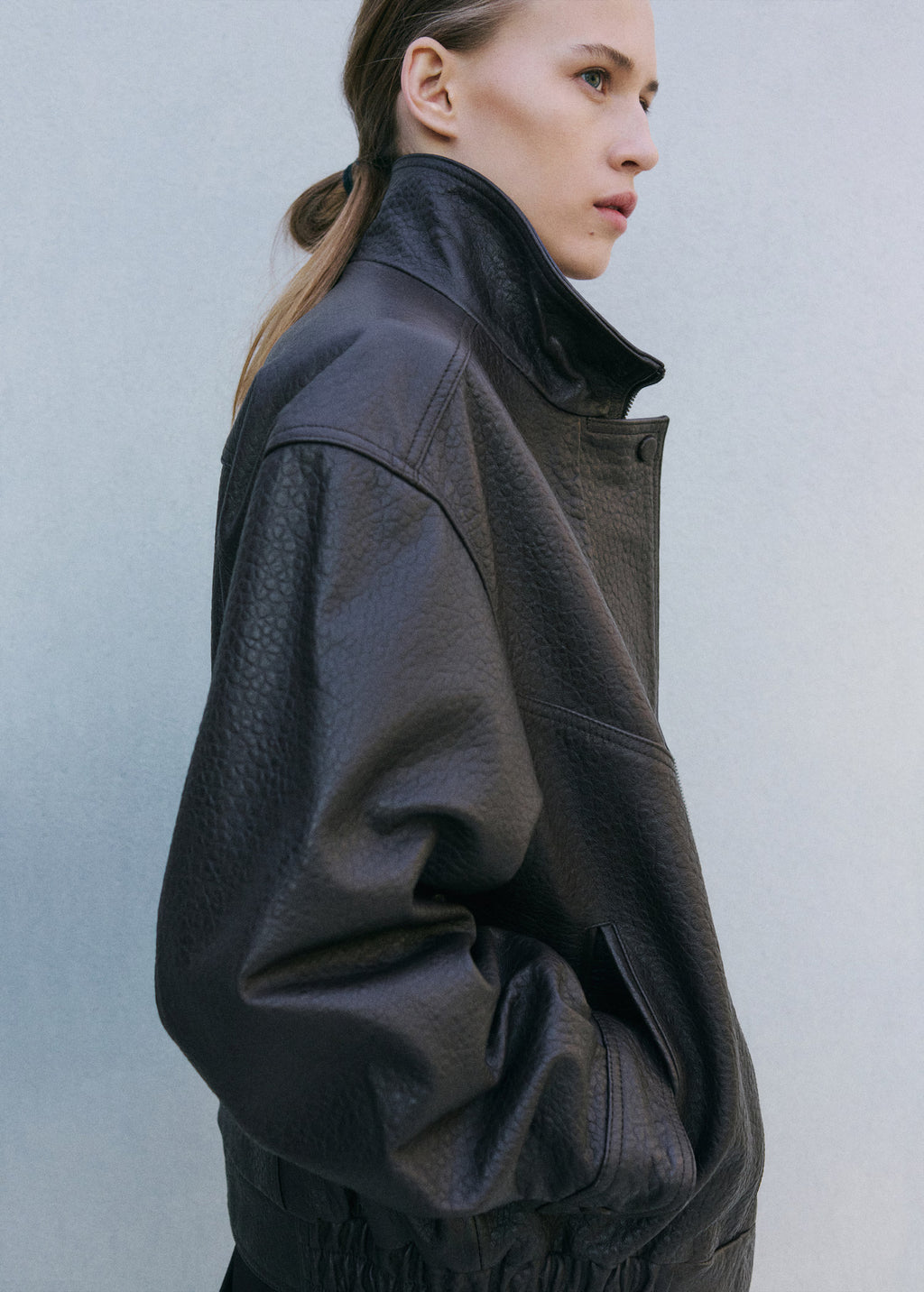 Womens Oversized Sheepskin  leather jacket