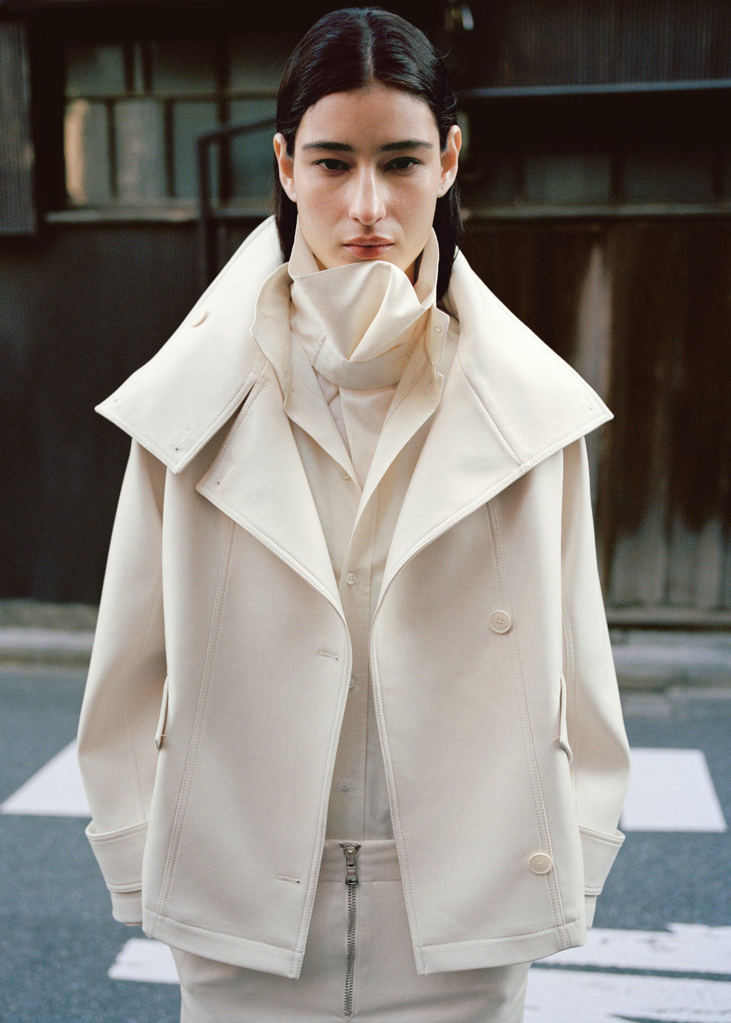 Funnel neck parka with pockets