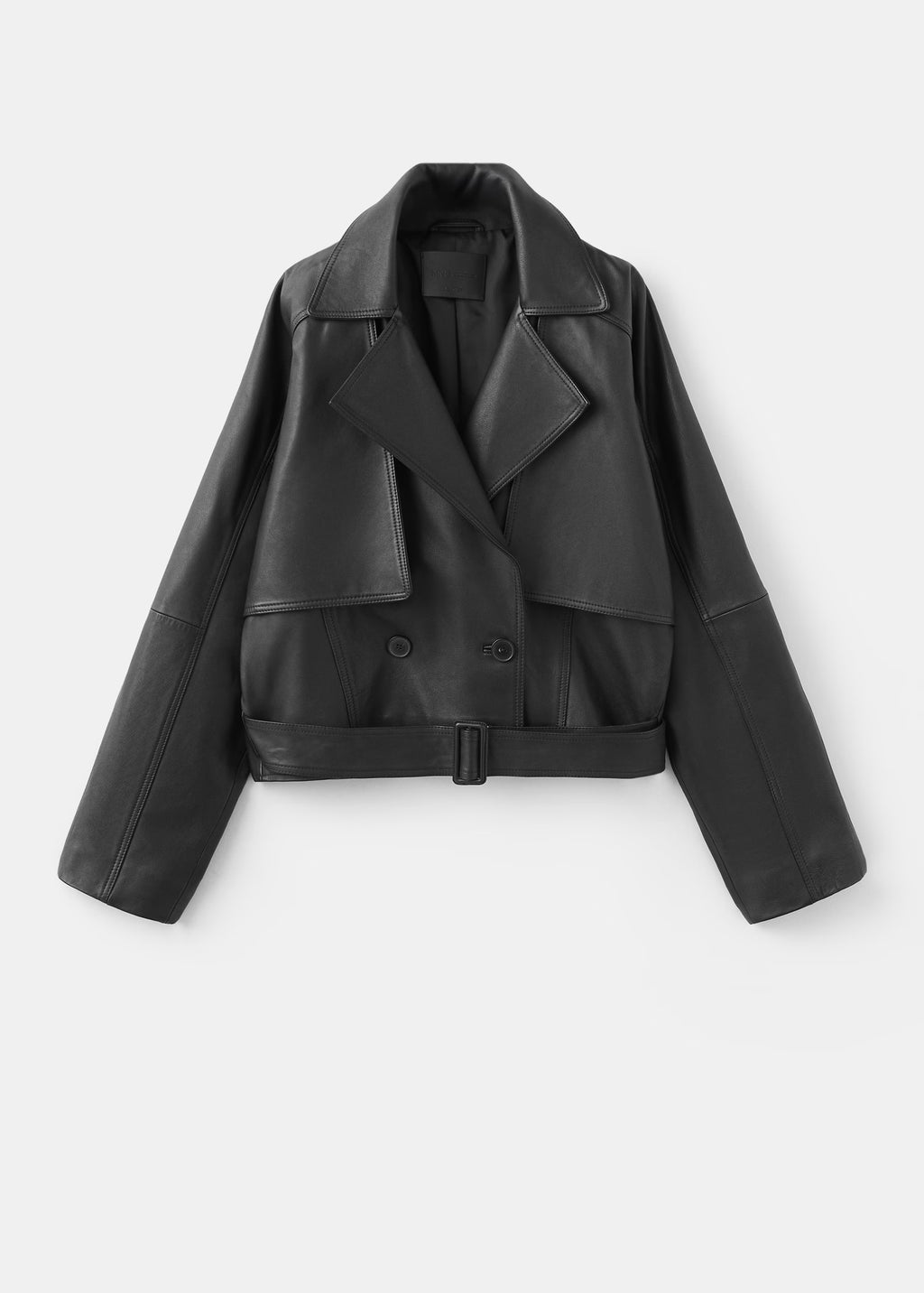 Womens Black Oversized Classic Leather jacket
