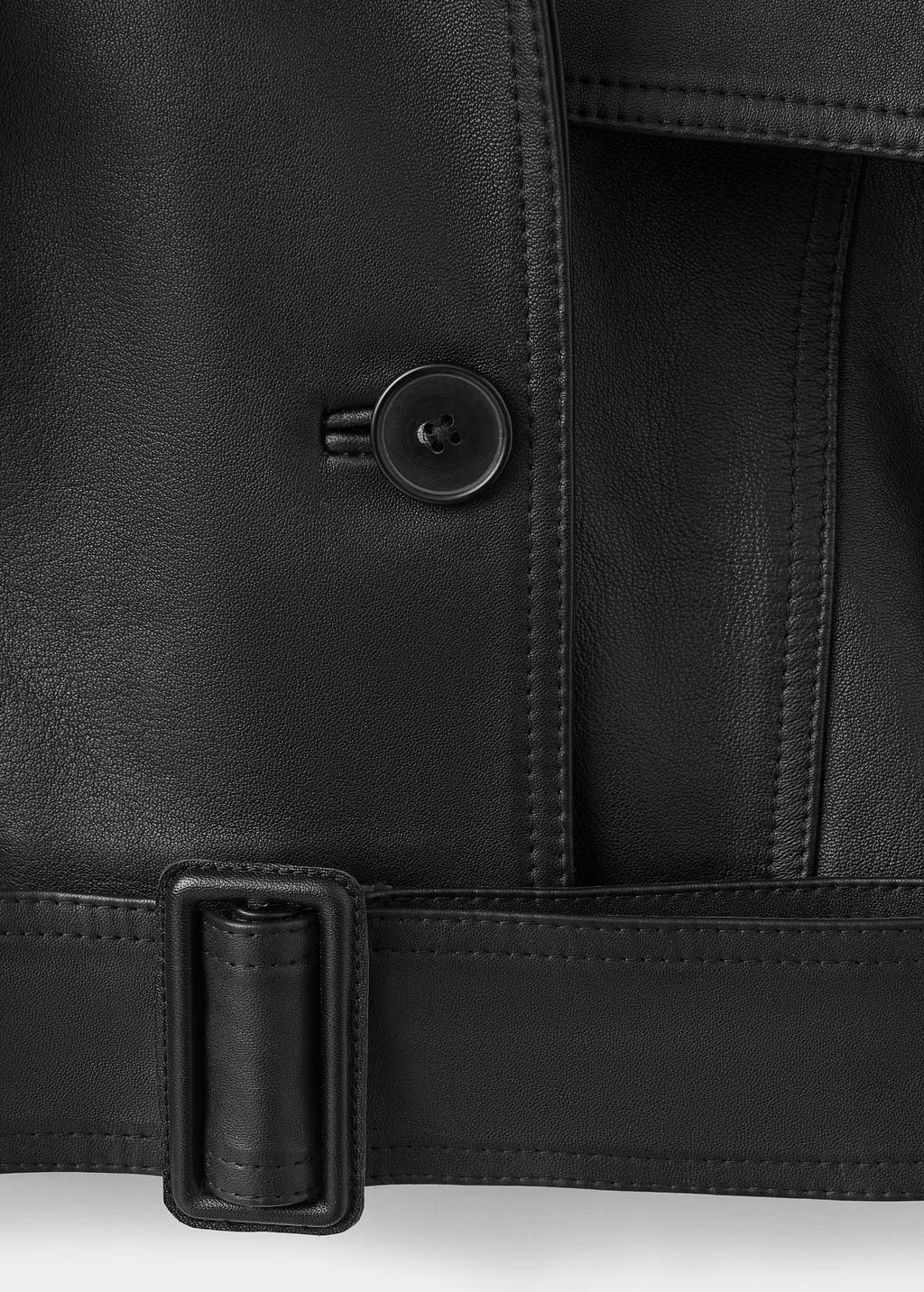 Womens Black Oversized Classic Leather jacket