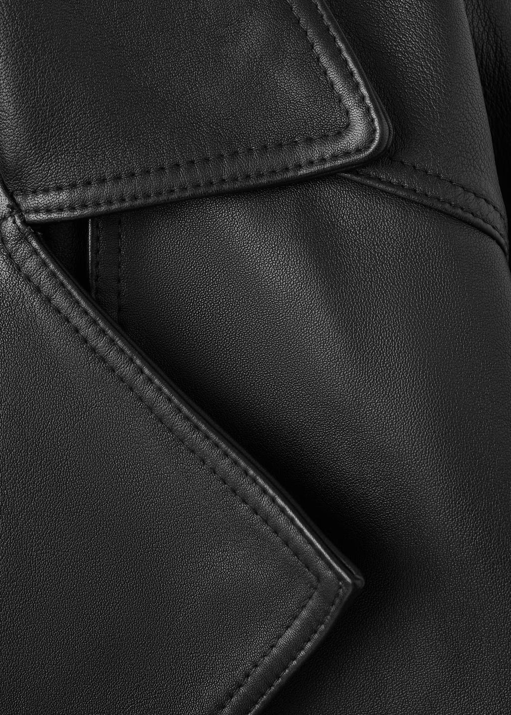 Womens Black Oversized Classic Leather jacket