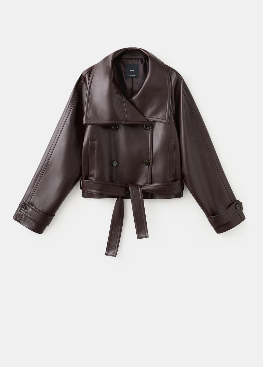 leather jacket with maxi lapels