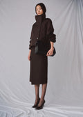 Funnel-neck cropped Cotton trench coat