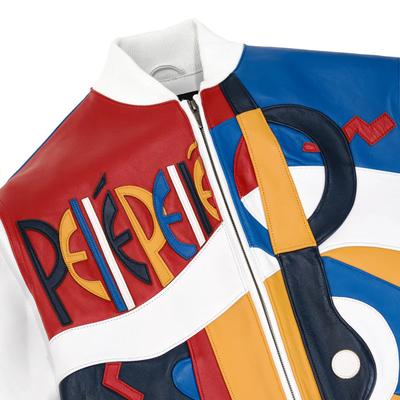 White Red Blue Picasso Leather Jacket | Men & Women
