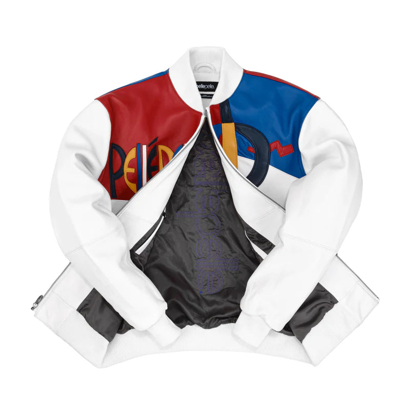White Red Blue Picasso Leather Jacket | Men & Women