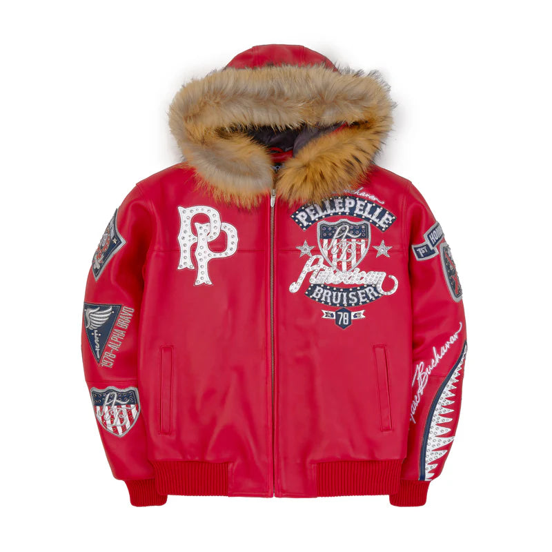 American Bruiser Red Hooded Jacket