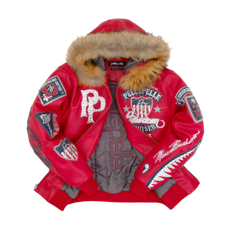 American Bruiser Red Hooded Jacket