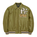 Stars and Stripes Olive Leather Jacket
