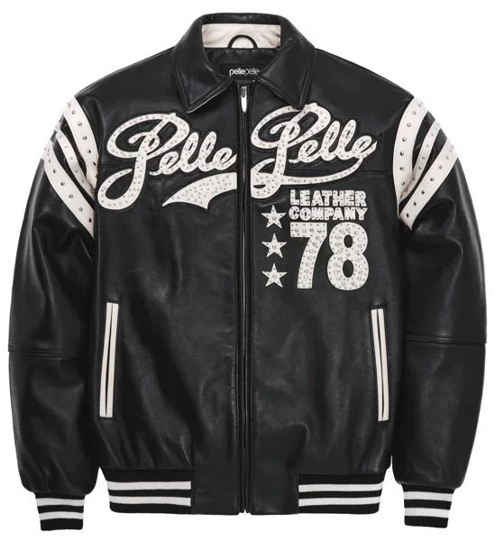 Encrusted Varsity Plush Black | Pelle Pelle Store