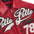Encrusted Varsity Red Jacket | Plush Jacket