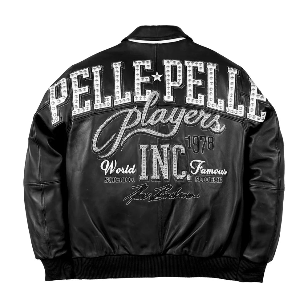 Players Inc Black Leather Jacket