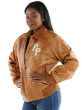Brown Leather Jacket Shoulder Crest