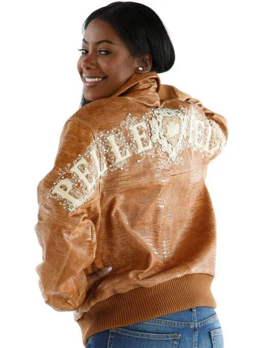Brown Leather Jacket Shoulder Crest