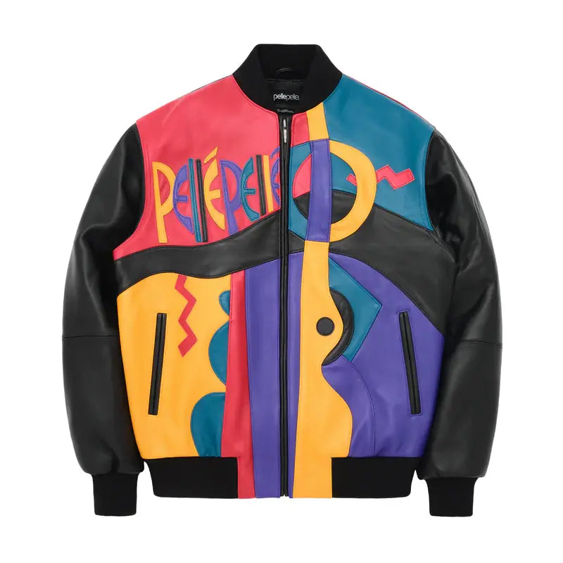 Picasso Plush Jacket | Red Blue Black
