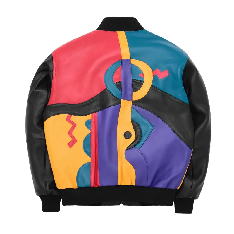 Picasso Plush Jacket | Red Blue Black