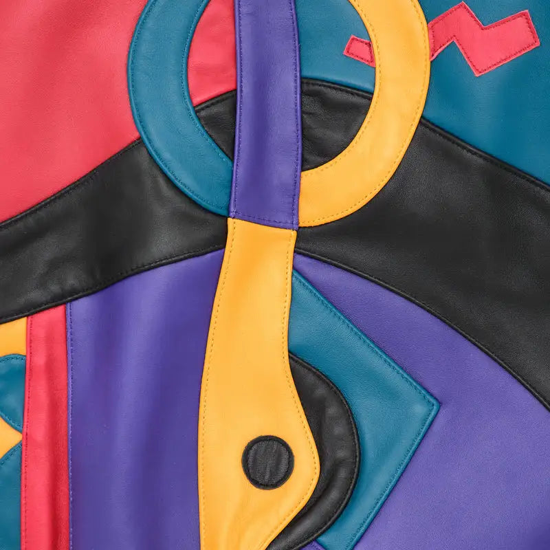 Picasso Plush Jacket | Red Blue Black