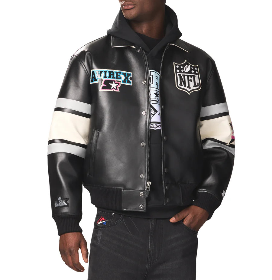 X STARTER SUPER BOWL LX LEATHER JACKET