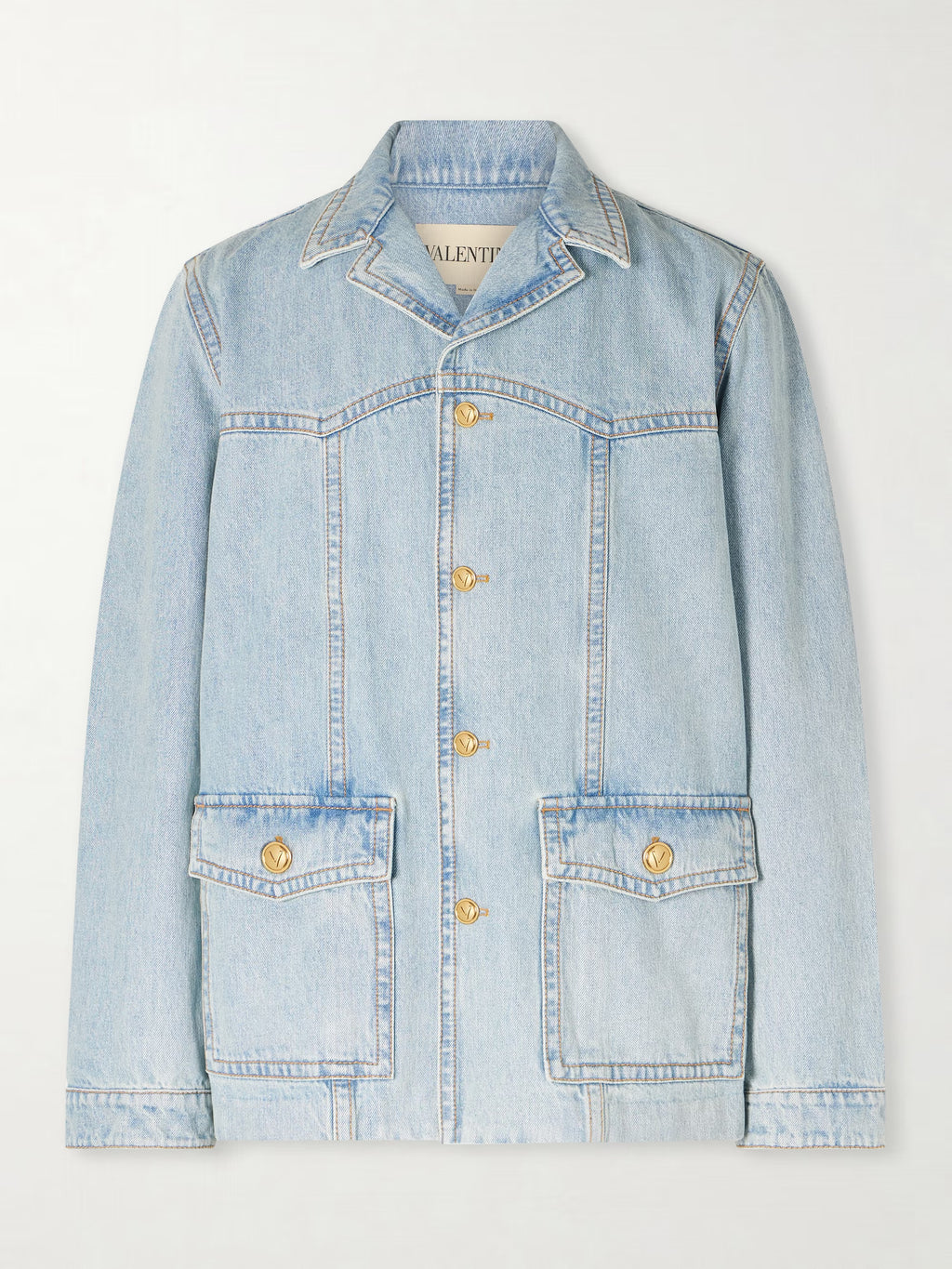 VALENTINO GARAVANI Camp-Collar Denim Jacket