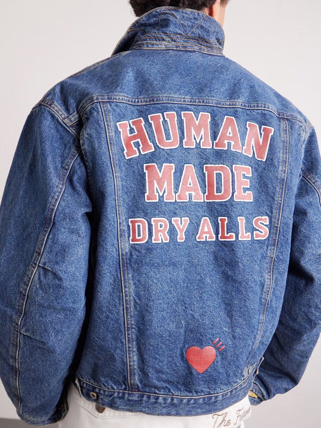 HUMAN MADE Corduroy-Trimmed Logo-Embroidered Denim Jacket