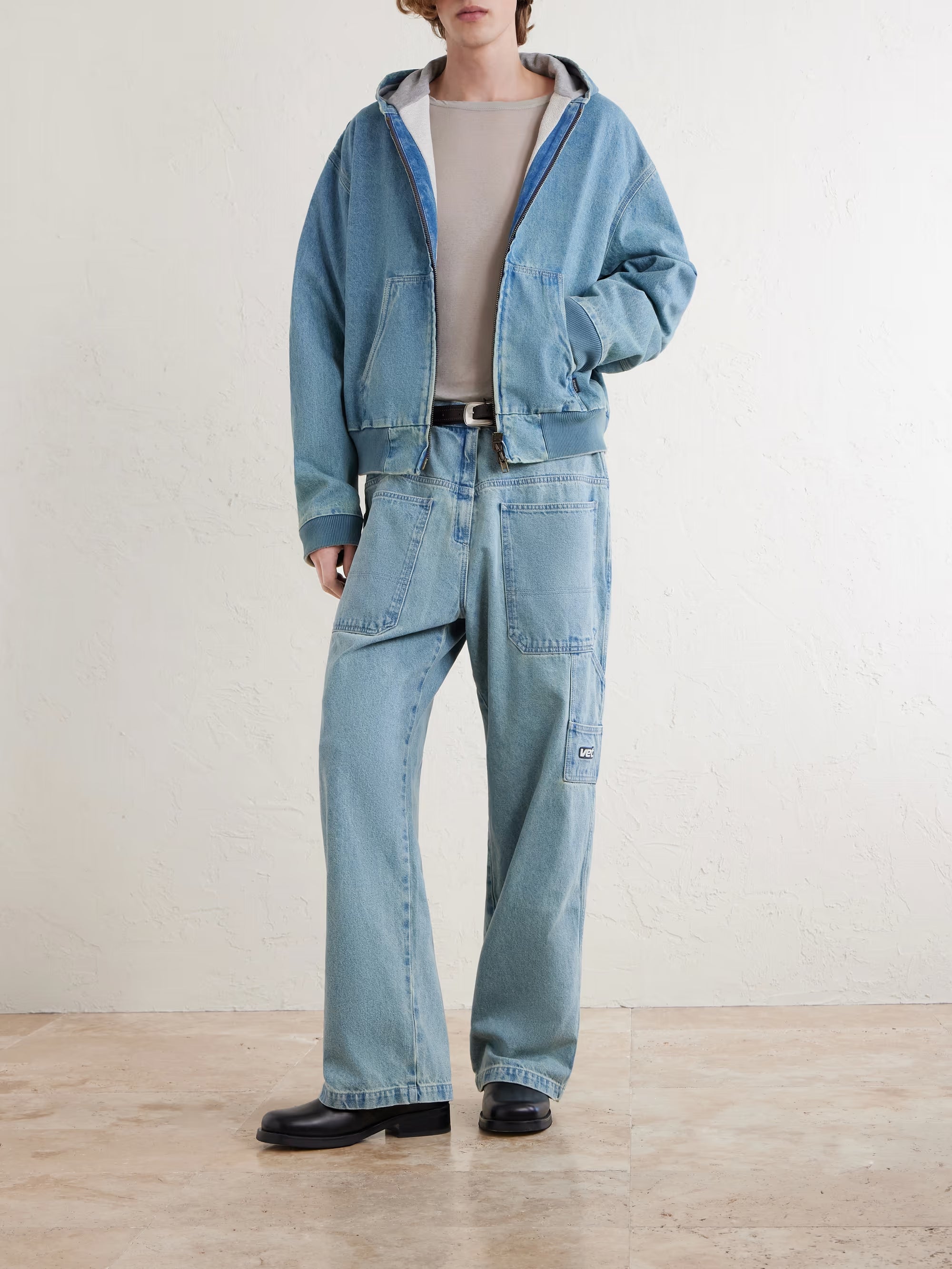 VETEMENTS Hooded Denim Jacket