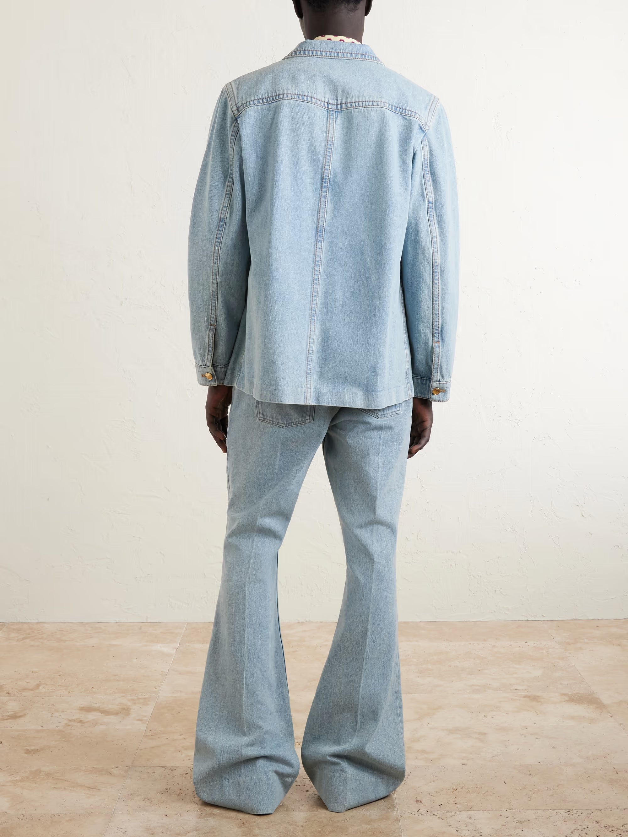 VALENTINO GARAVANI Camp-Collar Denim Jacket