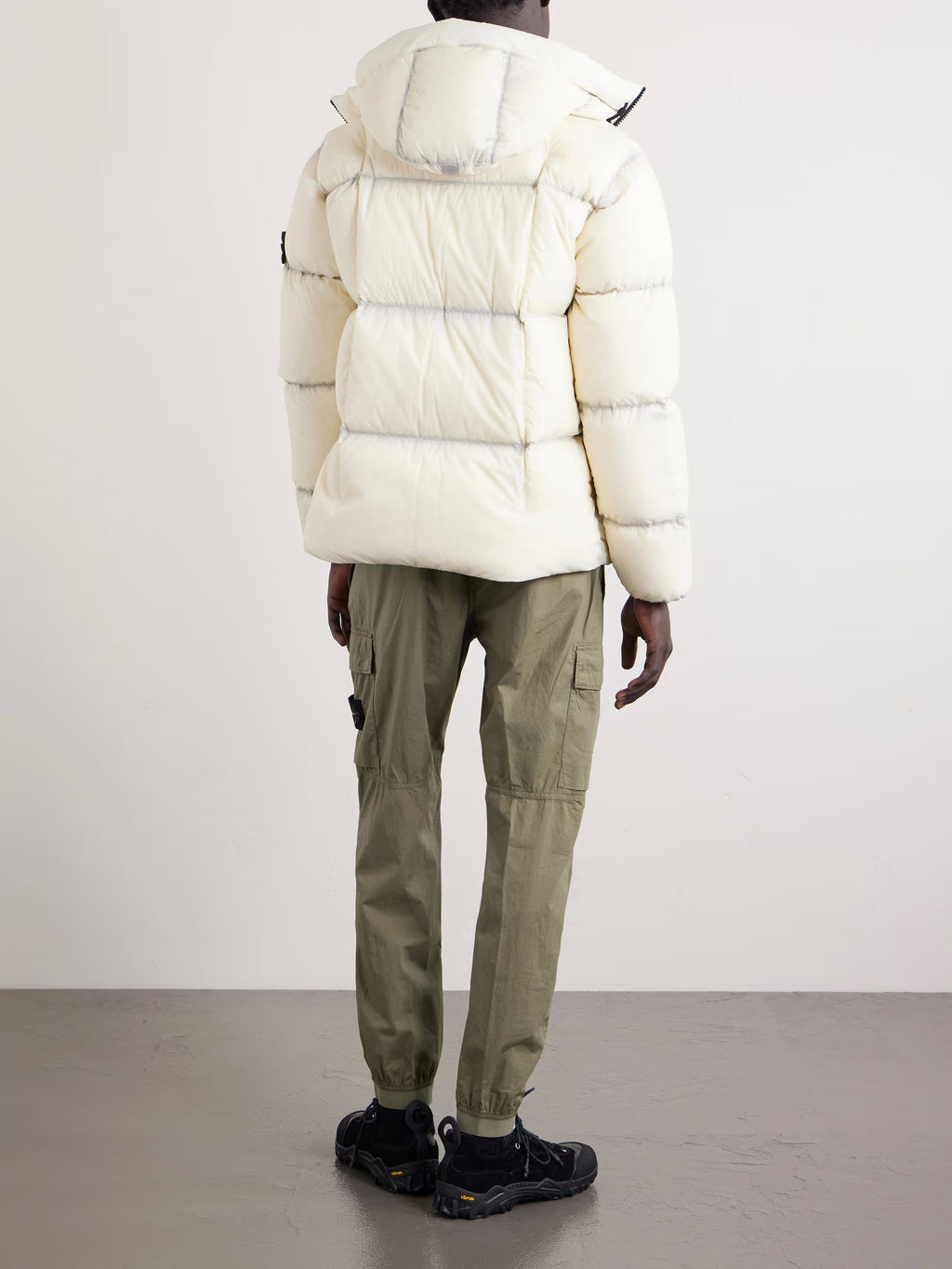 STONE ISLAND Logo-Appliquéd Quilted Nylon Hooded Down Jacket