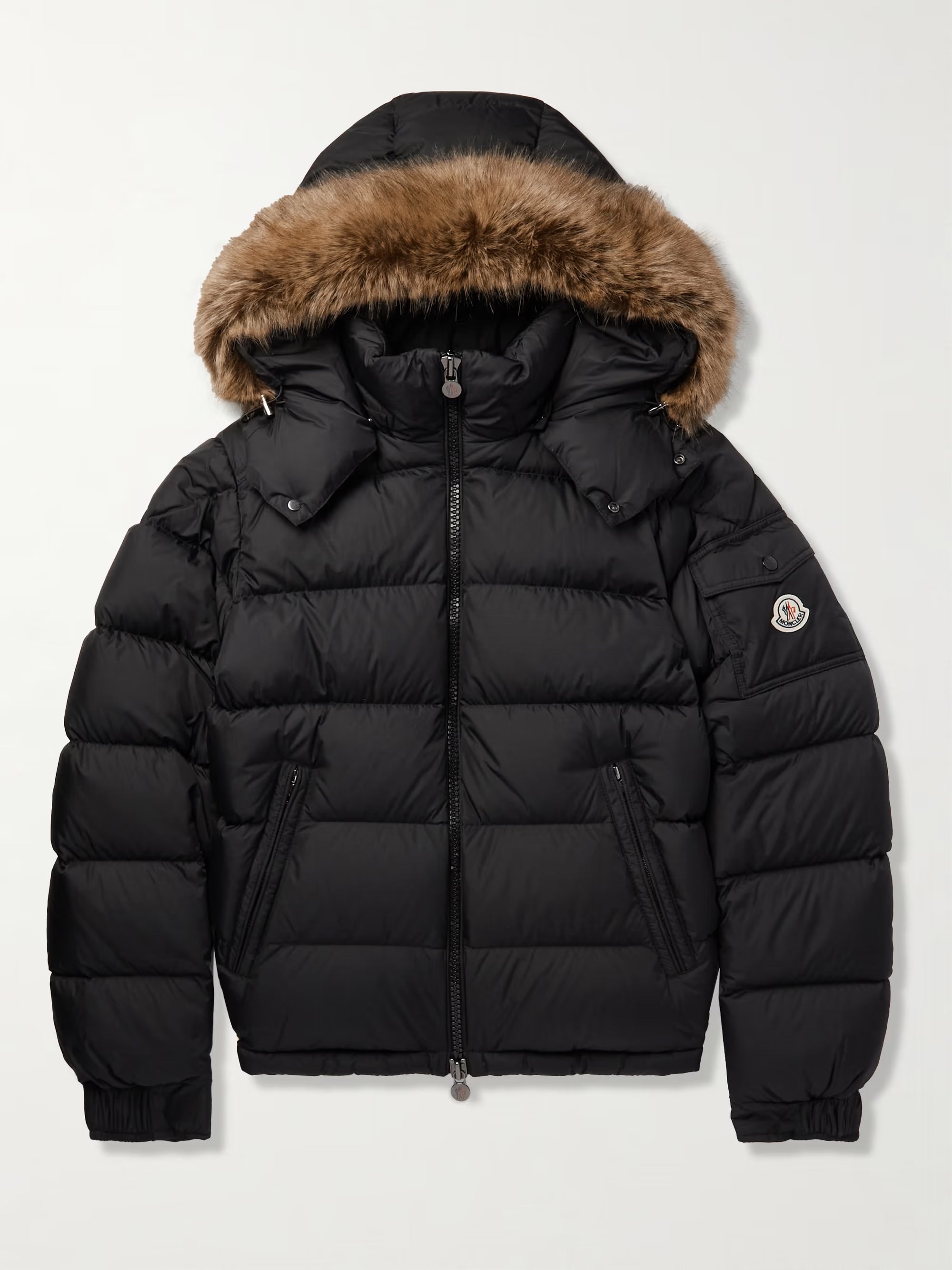 Moncler Mayaf Faux Fur-Trimmed Quilted Shell Down Jacket
