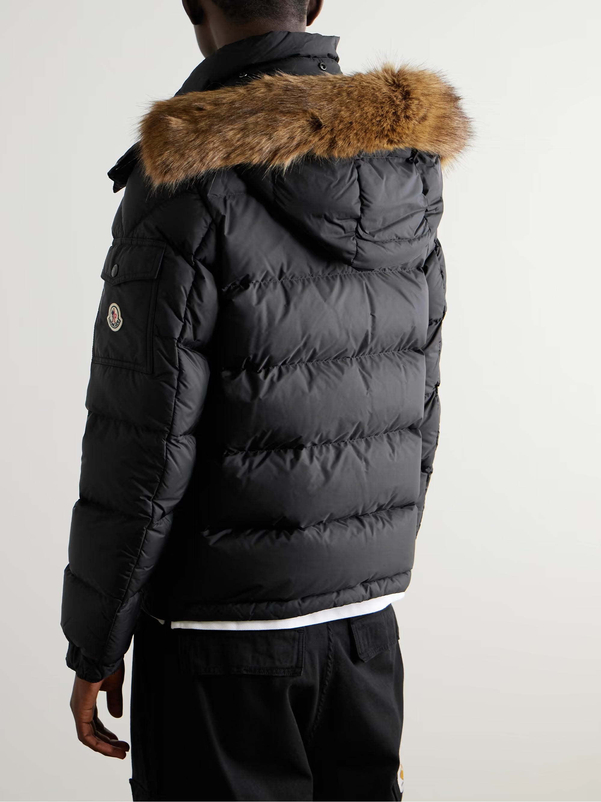 Moncler Mayaf Faux Fur-Trimmed Quilted Shell Down Jacket