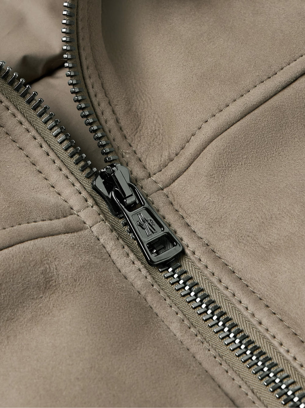 MONCLER Jumeaux Logo-Appliquéd Shearling and Leather-Trimmed Suede and Quilted Shell Down Jacket