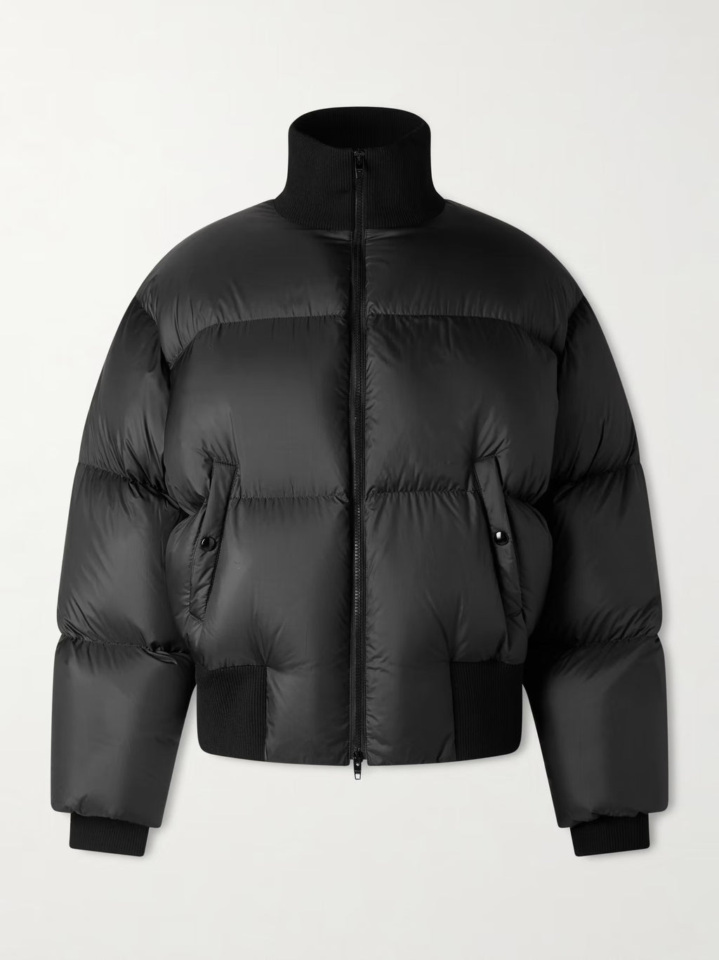 Mens Puffered Black Down Jacket