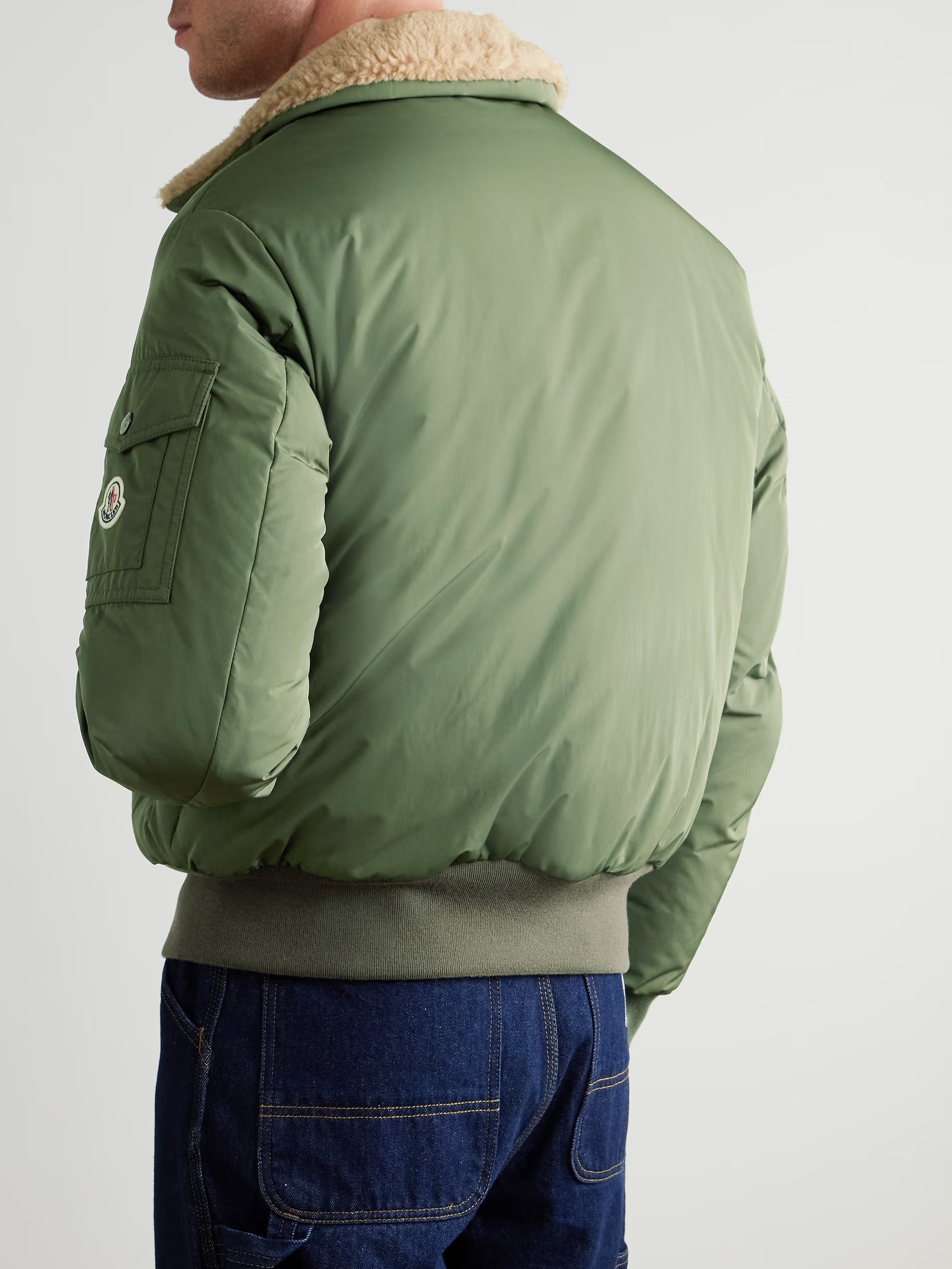 MONCLER Maulevrier Reversible Plush and Shell Bomber Jacket