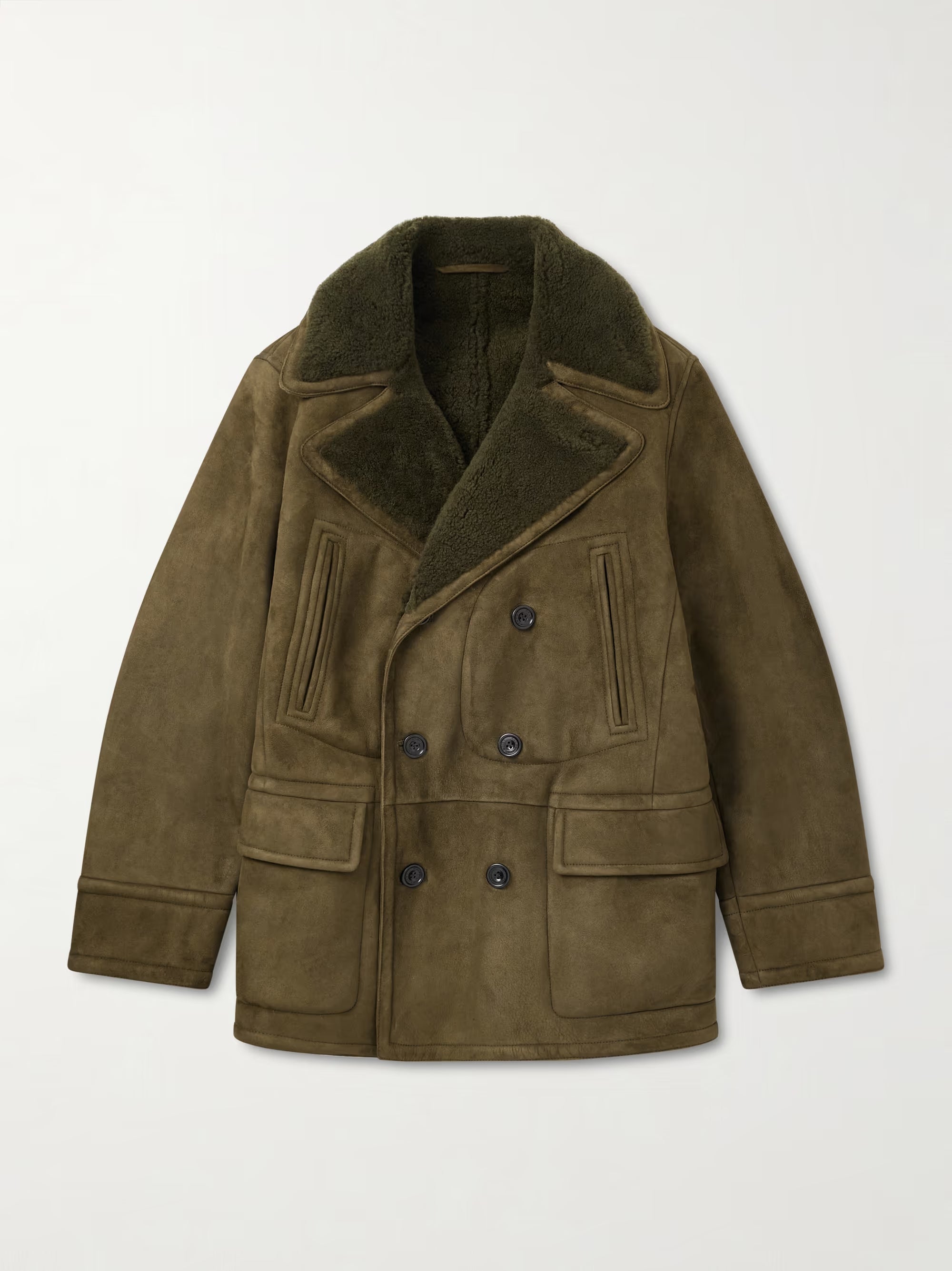 Double-Breasted Shearling Jacket