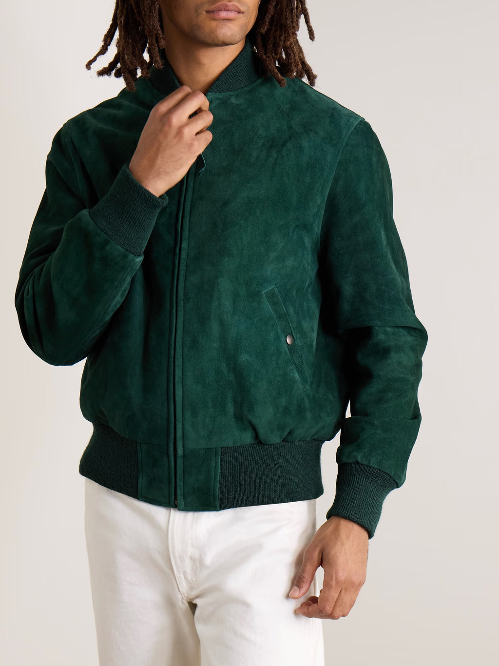 GOLDEN BEAR Suede Bomber Jacket
