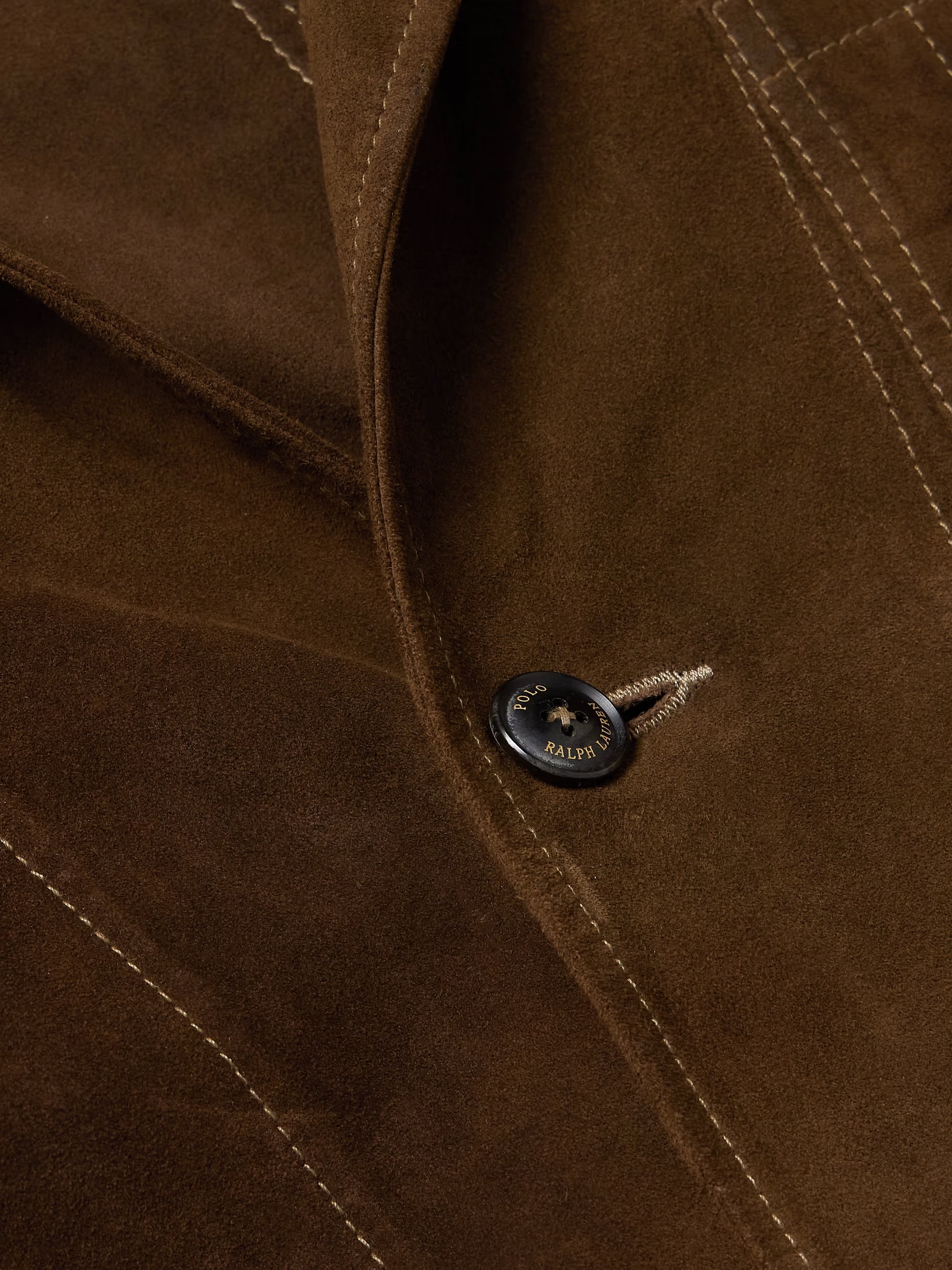 RALPH LAUREN Top stitched Suede Blazer